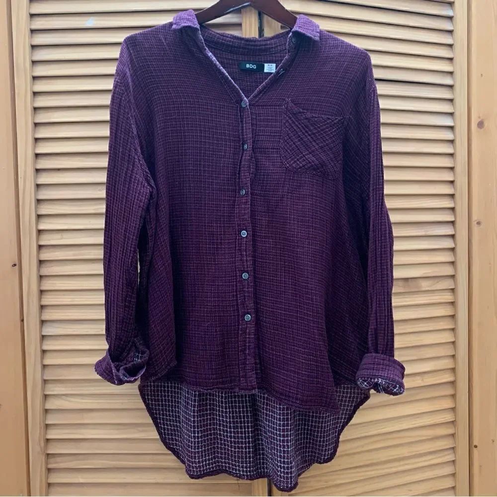 BDG Urban Outfitters Burgundy Flannel Medium